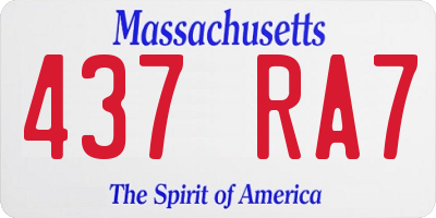MA license plate 437RA7