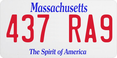 MA license plate 437RA9