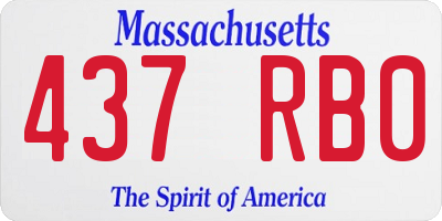 MA license plate 437RB0