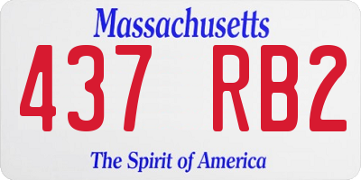 MA license plate 437RB2