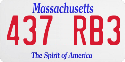 MA license plate 437RB3
