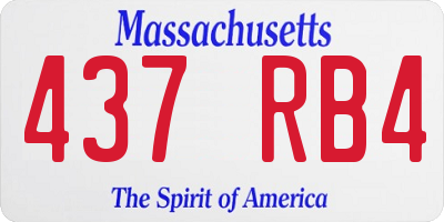 MA license plate 437RB4