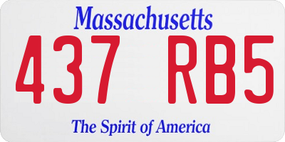MA license plate 437RB5