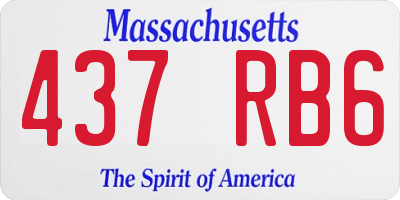 MA license plate 437RB6