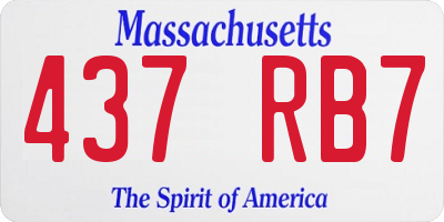 MA license plate 437RB7
