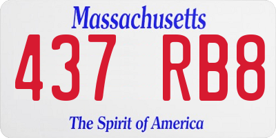 MA license plate 437RB8