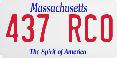 MA license plate 437RC0