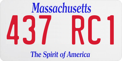 MA license plate 437RC1