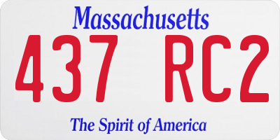 MA license plate 437RC2