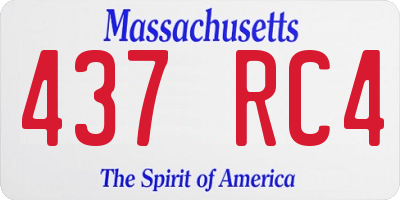 MA license plate 437RC4