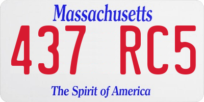 MA license plate 437RC5