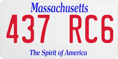 MA license plate 437RC6