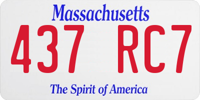 MA license plate 437RC7