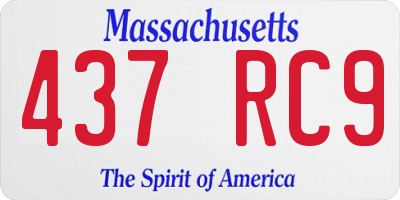 MA license plate 437RC9