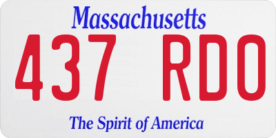 MA license plate 437RD0