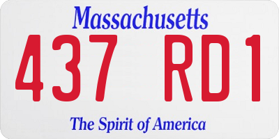 MA license plate 437RD1