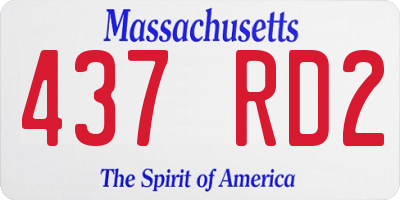 MA license plate 437RD2