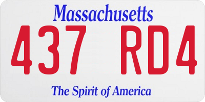 MA license plate 437RD4