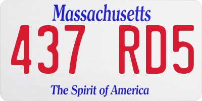 MA license plate 437RD5