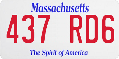 MA license plate 437RD6