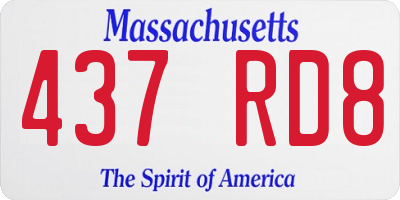 MA license plate 437RD8
