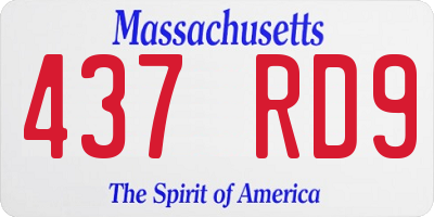 MA license plate 437RD9