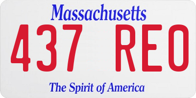 MA license plate 437RE0