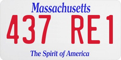 MA license plate 437RE1