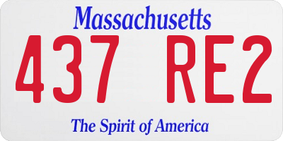 MA license plate 437RE2