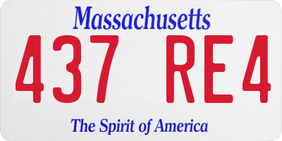 MA license plate 437RE4