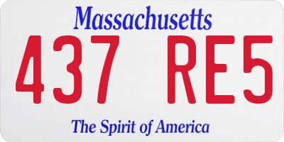 MA license plate 437RE5