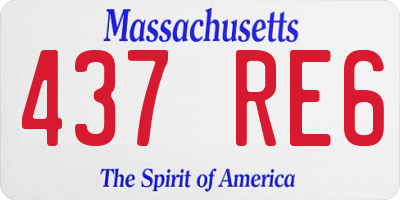 MA license plate 437RE6