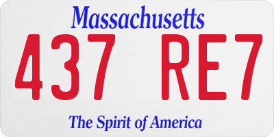 MA license plate 437RE7
