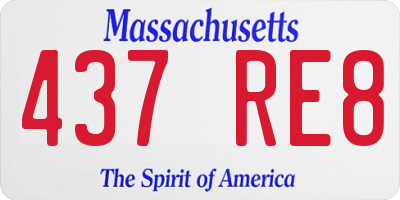 MA license plate 437RE8