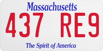 MA license plate 437RE9