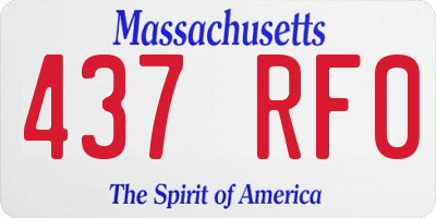 MA license plate 437RF0