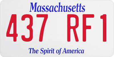 MA license plate 437RF1