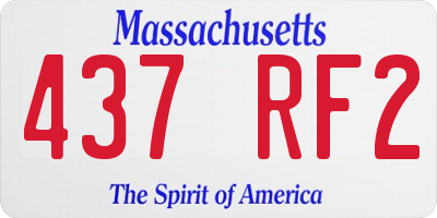 MA license plate 437RF2