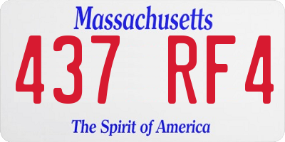 MA license plate 437RF4