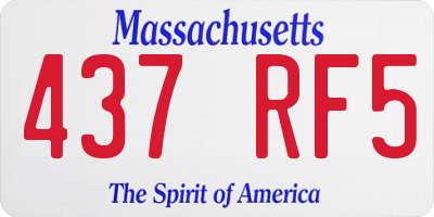 MA license plate 437RF5