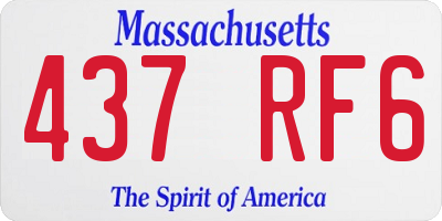 MA license plate 437RF6