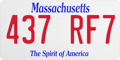 MA license plate 437RF7