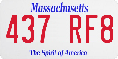 MA license plate 437RF8