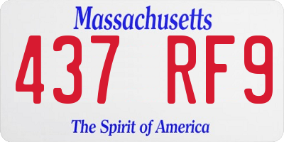 MA license plate 437RF9
