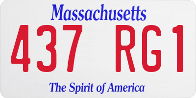 MA license plate 437RG1