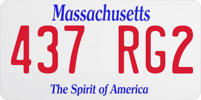 MA license plate 437RG2
