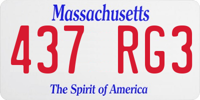 MA license plate 437RG3