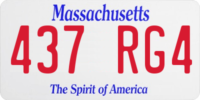 MA license plate 437RG4