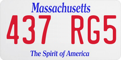 MA license plate 437RG5