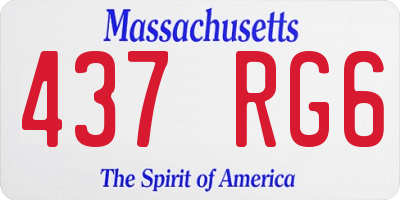 MA license plate 437RG6